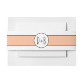 Perzik band en initialen bruiloft invitati uitnodigingen wikkel (Voorkant Voorbeeld)