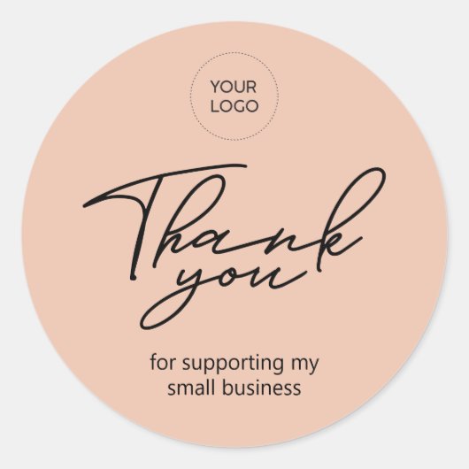 Perzik Bedankt pakket Ronde Sticker (Voorkant)