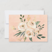 Perzik Beige Bloemengoud op Roze RSVP-kaart Bedankkaart (Achterkant)
