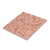 Perzik Beige Bruin Terrazzo Marmer Patroon Tegeltje (Zijkant)