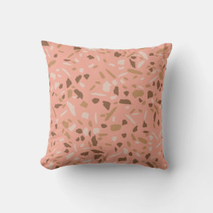 Perzik Beige Bruine Terrazzo Marmer Patroon Kussen