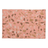 Perzik Beige Bruine Terrazzo Marmer Patroon Kussensloop (Achterkant-Links)