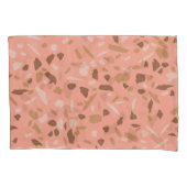 Perzik Beige Bruine Terrazzo Marmer Patroon Kussensloop (Voorkant-Links)