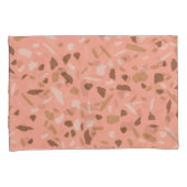 Perzik Beige Bruine Terrazzo Marmer Patroon Kussensloop (Voorkant-Rechts)