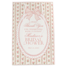 Perzik & Beige Fantasie Bloemen Bruidsfeest Favori Medium Cadeauzakje