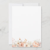 Perzik Beige Flowers op Wit Save the Date Kaart (Achterkant)
