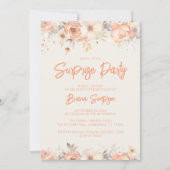 Perzik Beige Ivoor Bloemen Verrassingsverjaardagsf Kaart (Voorkant)