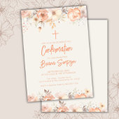 Perzik Beige Ivoren Bloemen Bloemen Bevestiging Kaart