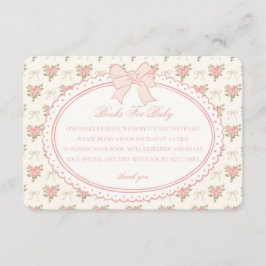 Perzik Beige Vintage Bloemen Boeken voor Baby Inla Informatiekaartje