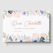 Perzik Blauw Blush Bruidsdiner Gastenboek (Voorkant)