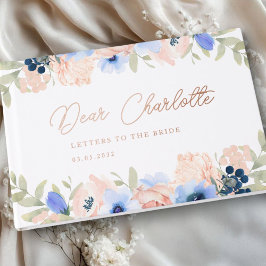 Perzik Blauw Blush Bruidsdiner Gastenboek