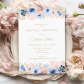 Perzik Blauw Blush Goud Vrijgezellenfeest Kaart