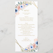 Perzik Blauw Bruiloft Collectie Menu (Voorkant)