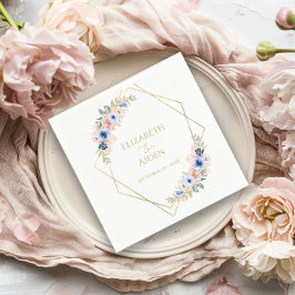 Perzik Blauw Bruiloft Collectie Servetten