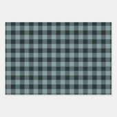Perzik blauw bruin geruit gingham patroon inpakpapier vel (Voorkant 2)