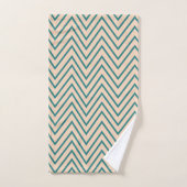 Perzik Blauw Chevron Streep Patroon Bad Handdoek (Handdoek)
