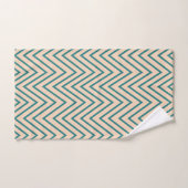 Perzik Blauw Chevron Streep Patroon Bad Handdoek (Handdoek)