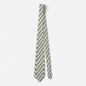 Perzik Blauw Chevron Streep Stropdas (Voorkant)