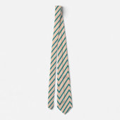 Perzik Blauw Chevron Streep Stropdas (Achterkant)