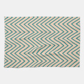 Perzik Blauw Chevron Streep Theedoek (Horizontaal)