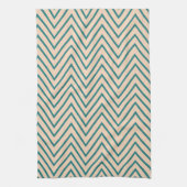 Perzik Blauw Chevron Streep Theedoek (Verticaal)
