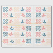 Perzik & Blauw Inpakpapier (Vlak)