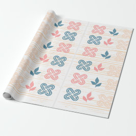 Perzik & Blauw Inpakpapier