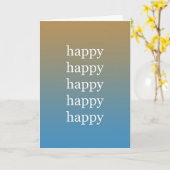 Perzik Blauwe Ombre Kaart (Gele Bloem)