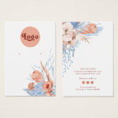 Perzik blauwe tropische oorbel display kaart (Voorkant /achterkant)