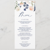 Perzik & Blauwe Trouw Wilde Bloem Botanische Bloem Menu (Voorkant)