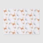 Perzik Blauwe Vlinders Baby Feest Tissuepapier (Voorkant)