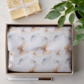 Perzik Blauwe Vlinders Baby Shower Tissuepapier (Geschenk)