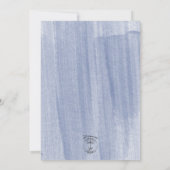 Perzik & Blauwe Waterverf Bloemen Lijst Bruiloft Kaart (Achterkant)