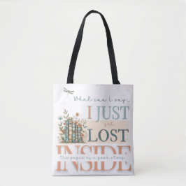 Perzik Blauwgroen Bookish Romance Book Lovers Sign Tote Bag