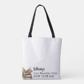 Perzik Blauwgroen Bookish Romance Book Lovers Sign Tote Bag (Achterkant)