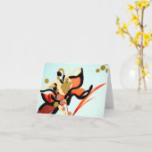 Perzik bloeit over blauw kaart (Gele Bloem)