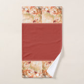 Perzik bloem badhanddoekenset bad handdoek (Handdoek)