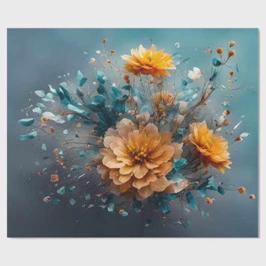 Perzik Bloem Barst - Inpakpapier (Vlak)