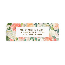 perzik bloem bruiloft etc retouradres sticker