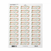perzik bloem bruiloft etc retouradres sticker (Full Sheet)