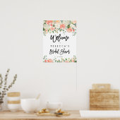 perzik bloem bruiloft feest welkom bord poster (Keuken)