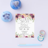 Perzik Bloem Burgundy Waterverf Herfst Budget Flyer (Enkel)