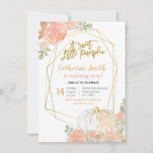 Perzik Bloem Goud Pompoen 1e Verjaardag Kaart (Voorkant)