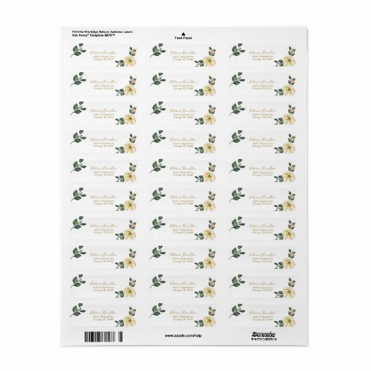 Perzik Bloem Pompoen Herfst Bruiloft Label (Full Sheet)