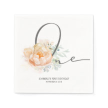 Perzik Bloem Schattige 1e Verjaardagsfeest