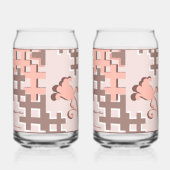 Perzik Bloem Trellis Glas (Links)