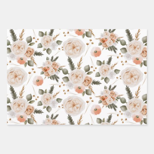 Perzik Bloem Verpakkpapier Vellen (Voorkant 2)