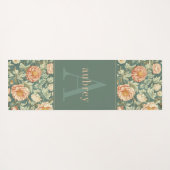 perzik bloemaal William Morris Monogram Yogamat (Achterkant (horizontaal))