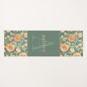  perzik bloemaal William Morris Monogram Yogamat (Voorkant (horizontaal))