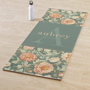  perzik bloemaal William Morris Monogram Yogamat
